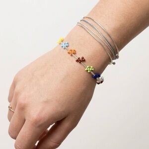 Handmade Multi-Color Balloon Dog Beaded Dainty Bracelet 8/0 Glass Seed Beads NEW